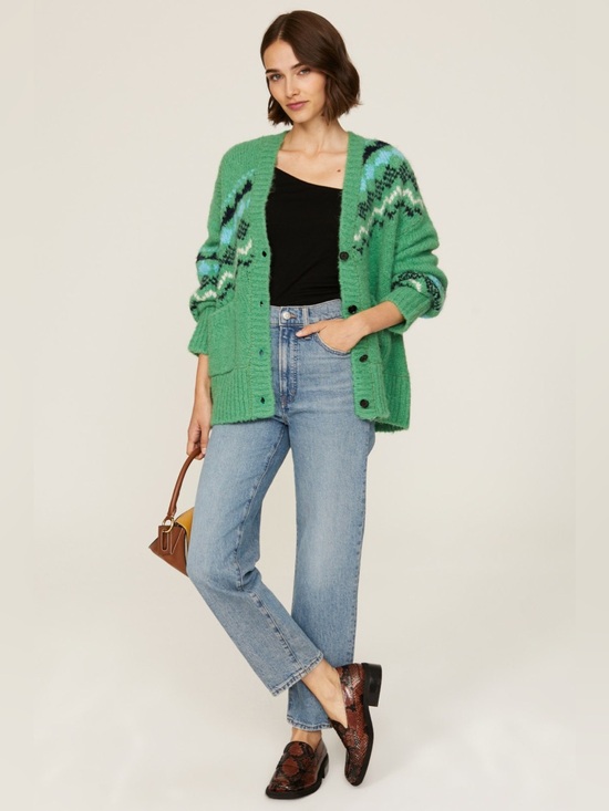 10 Crosby Derek Lam Sweaters - Derek Lam 10 Crosby Bette Fair Isle Cardigan Cozy Oversize Cottagecore apres ski